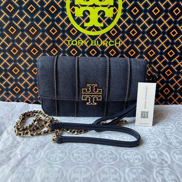 Tory Burch Thea Crossbody Chain Bag in Blue